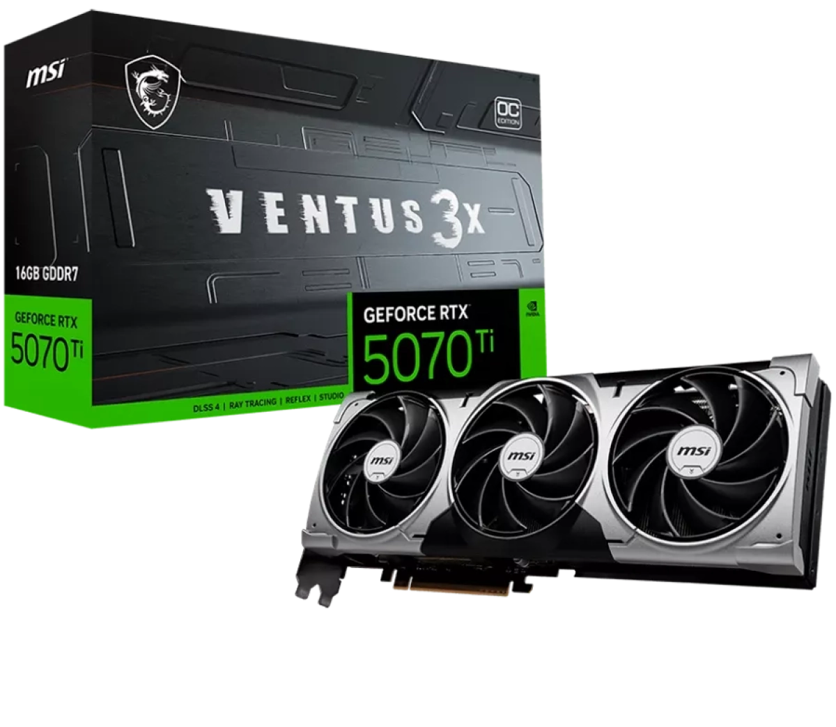 Видеокарта MSI Video Card Nvidia GeForce RTX 5070 Ti 16G VENTUS 3X OCна ниска цена с бърза доставка - BestPC.BG