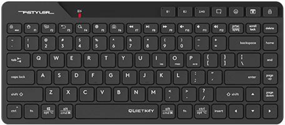 A4tech FBK26C AS Fstyler безжичнa мини тиха клавиатура, Multi-mode, презареждаема батерия, USB,кирилизирана, чернана ниска цена с бърза доставка - BestPC.BG