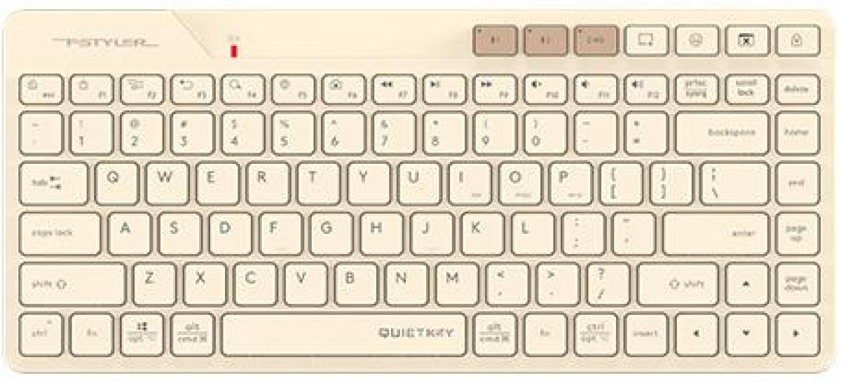 A4tech FBK26C AS Cafe Latte Fstyler безжичнa мини тиха клавиатура, Multi-mode, кирилизиранана ниска цена с бърза доставка - BestPC.BG