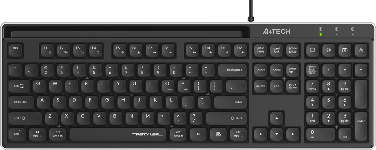 A4tech Fstyler FX72 Жична клавиатура, ниско профилна, ножична технология, кирилизирана, чернана ниска цена с бърза доставка - BestPC.BG