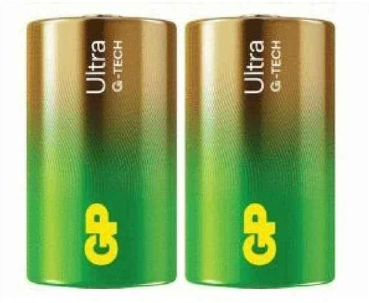 Алкална батерия GP ULTRA LR20 -2 бр. в опаковка shrink- 1.5V GP-BA-13AU21-S2на ниска цена с бърза доставка - BestPC.BG