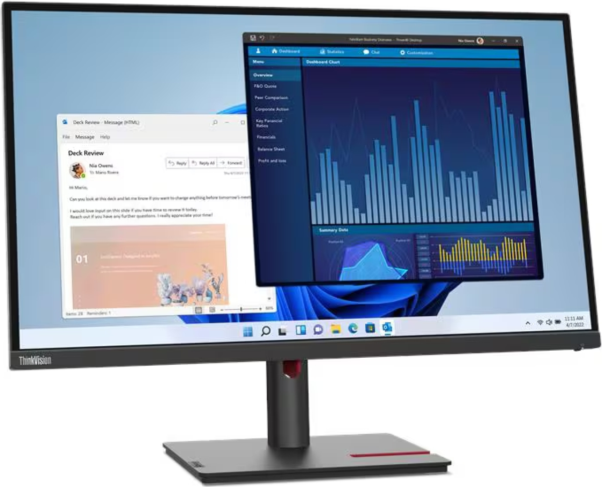 Монитор Lenovo ThinkVision T27p-30 27", IPS, WLED, AG, 4ms, 350 cd-m, 3840x2160, 4x USB 3.2, 1x USB-C, HDMI, DP, RJ45на ниска цена с бърза доставка - BestPC.BG