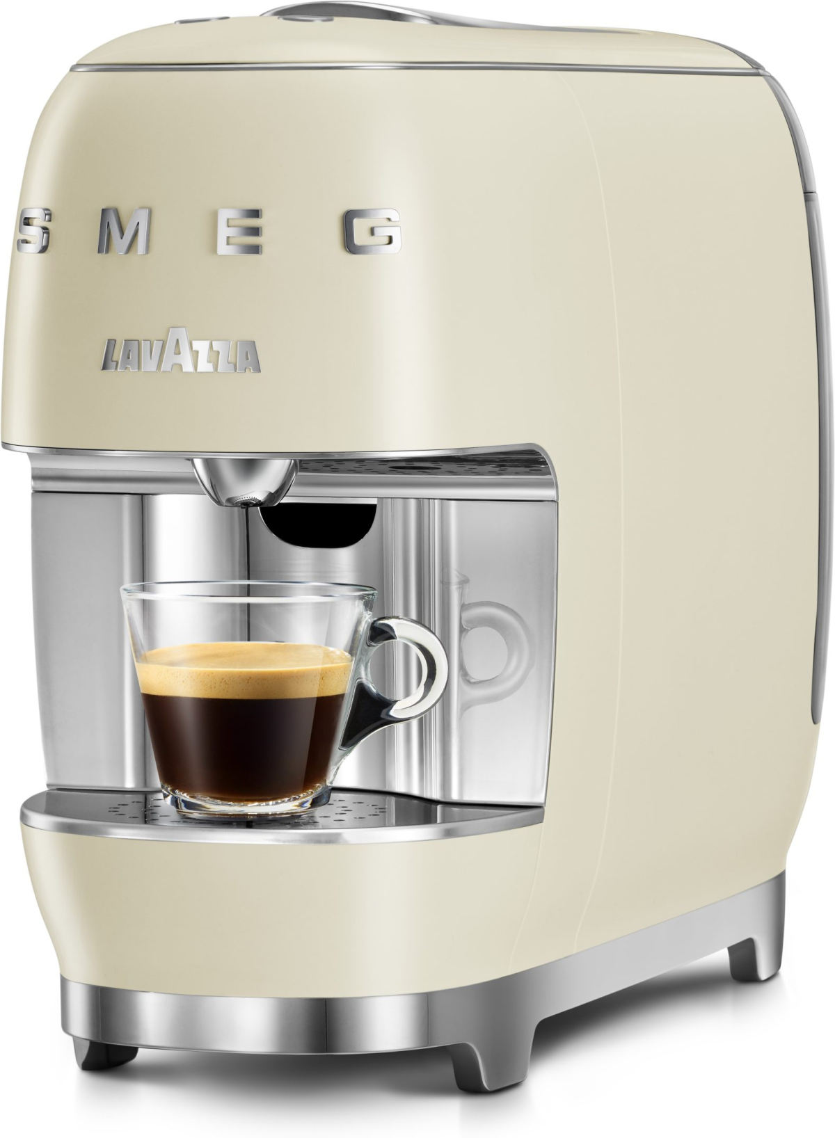 Кафемашина Lavazza A Modo Mio SMEG, 0.9 литра резервоар, регулируема поставка, 1250W, кремавна ниска цена с бърза доставка - BestPC.BG