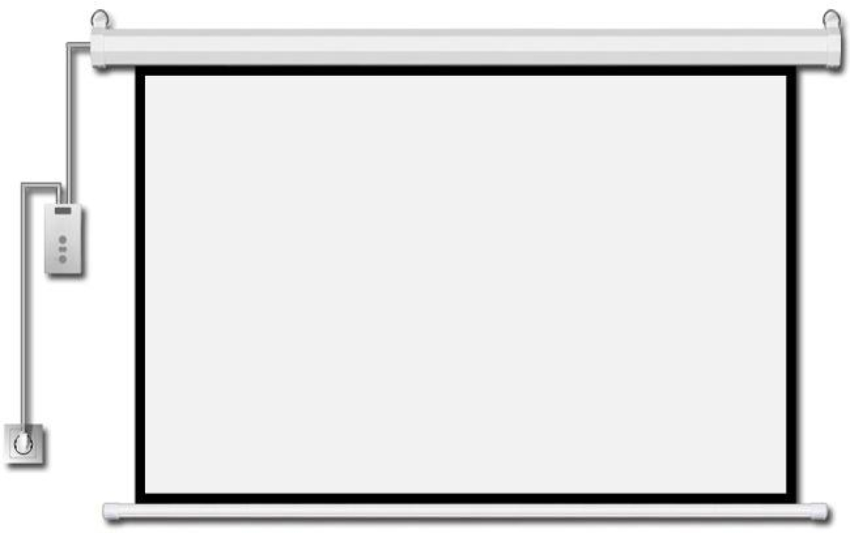 Estillo Електрически екран за стена 200см х 200 см,бял, черна рамка, дистанционно,11кгна ниска цена с бърза доставка - BestPC.BG