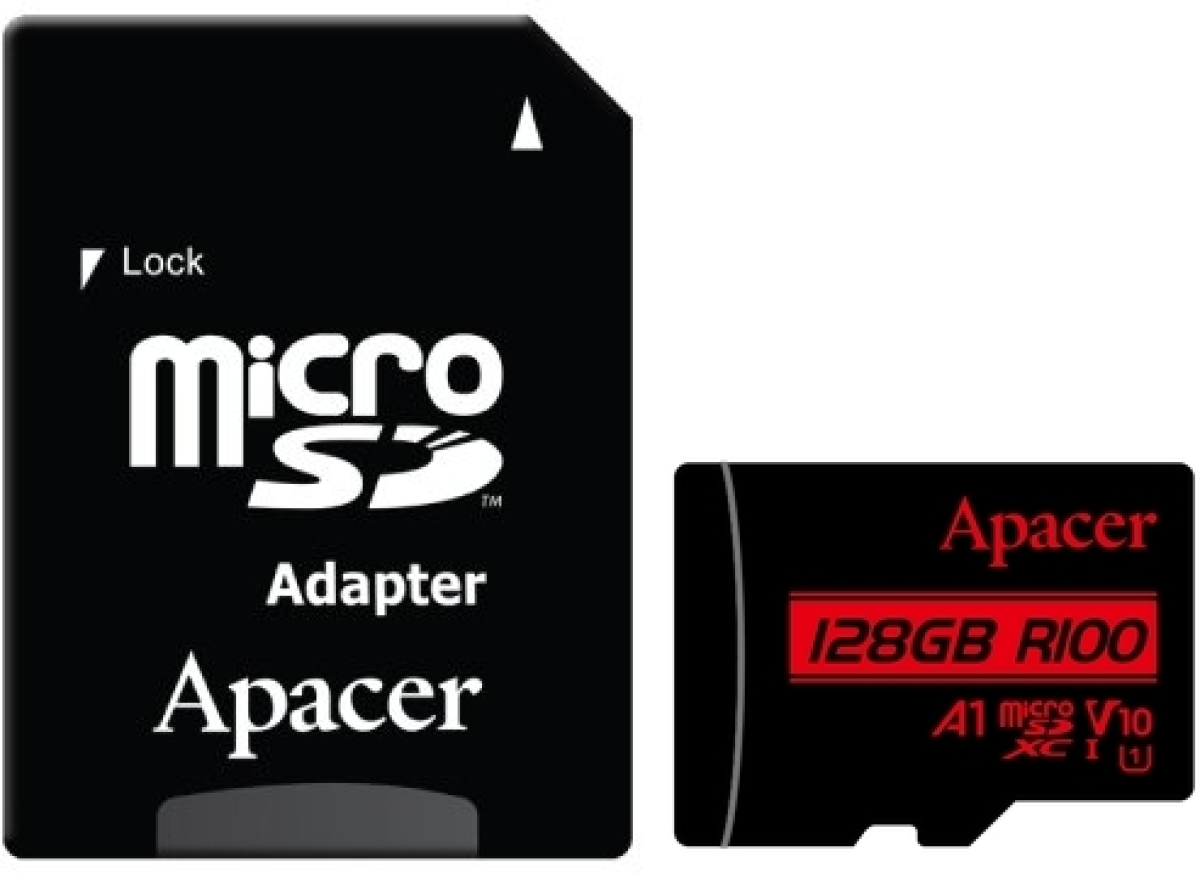 Apacer 128GB microSDHC-SDXC UHS-I U1 V10 A1 (1 adapter)на ниска цена с бърза доставка - BestPC.BG