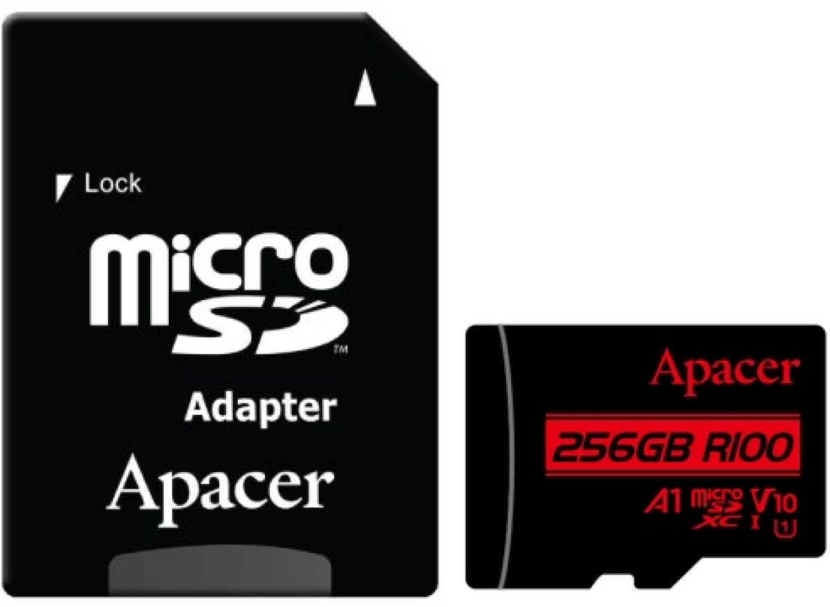Apacer 256GB microSDHC-SDXC UHS-I U1 V10 A1 (1 adapter)на ниска цена с бърза доставка - BestPC.BG