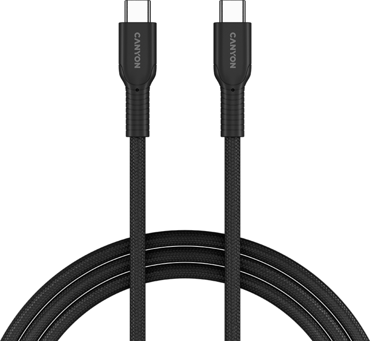Кабел/адаптер CANYON cable OnWire 60CL C-C 60W COLOR Braided 1m Blackна ниска цена с бърза доставка - BestPC.BG