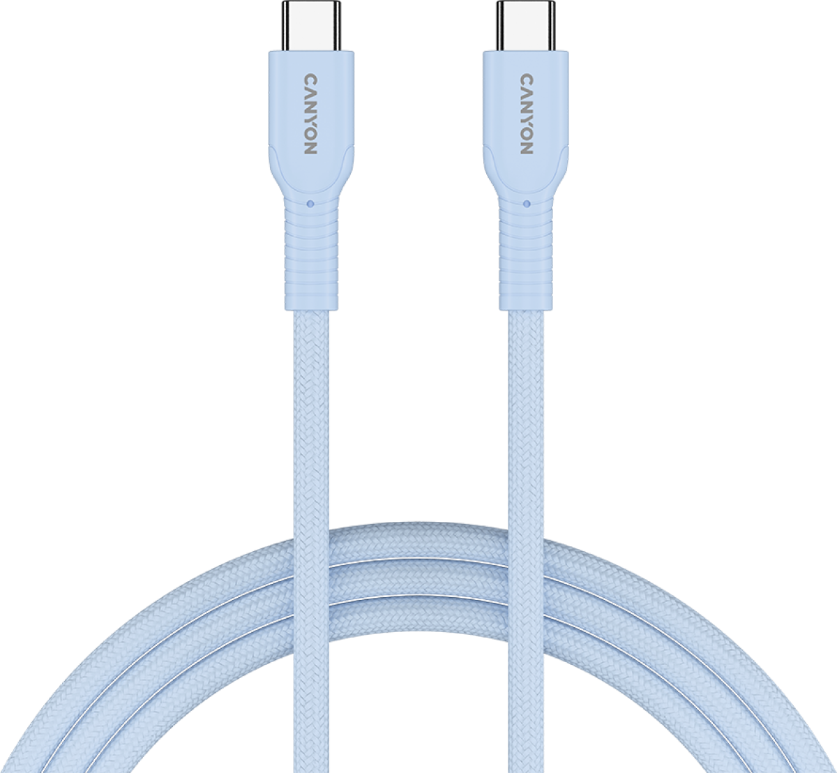 Кабел/адаптер CANYON cable OnWire 60CL C-C 60W COLOR Braided 1m Light Blueна ниска цена с бърза доставка - BestPC.BG