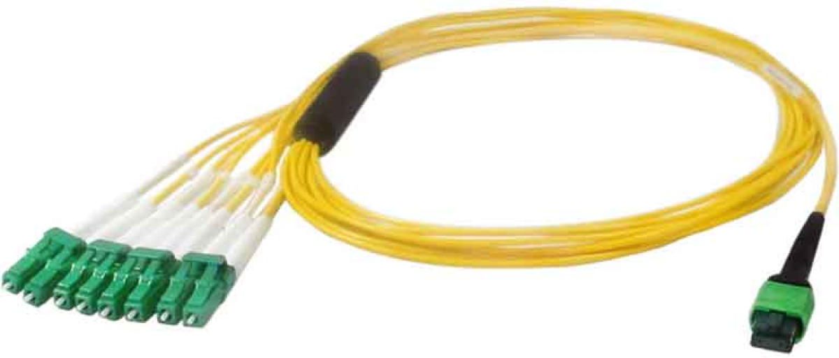 Оптична пач корда MPO-APC-M - 8xLC-APC break-out fanout 0.5 metersна ниска цена с бърза доставка - BestPC.BG