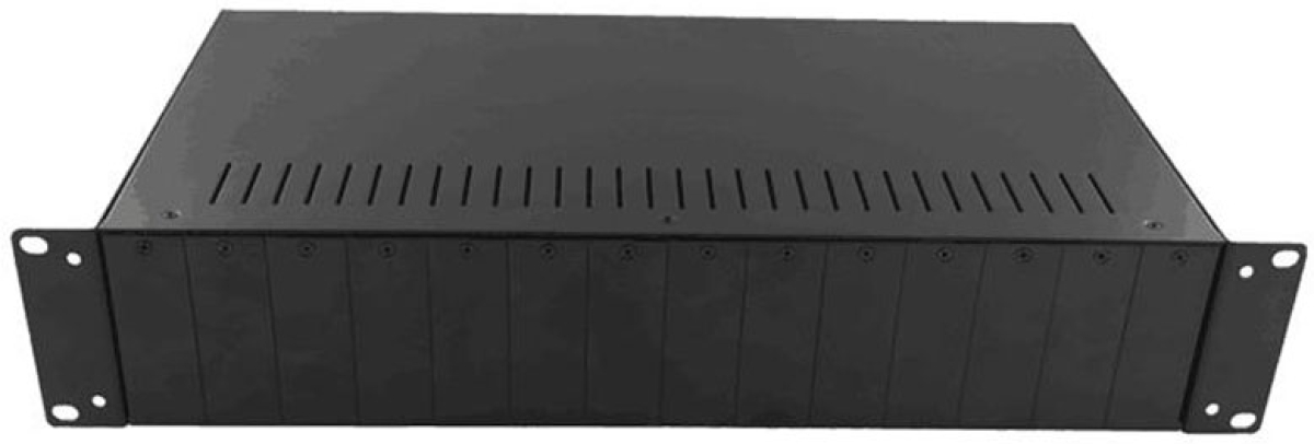 Мрежов аксесоар 19-инчово шаси за медия конвертори с 14 слота и двойно захранване, 2Uна ниска цена с бърза доставка - BestPC.BG