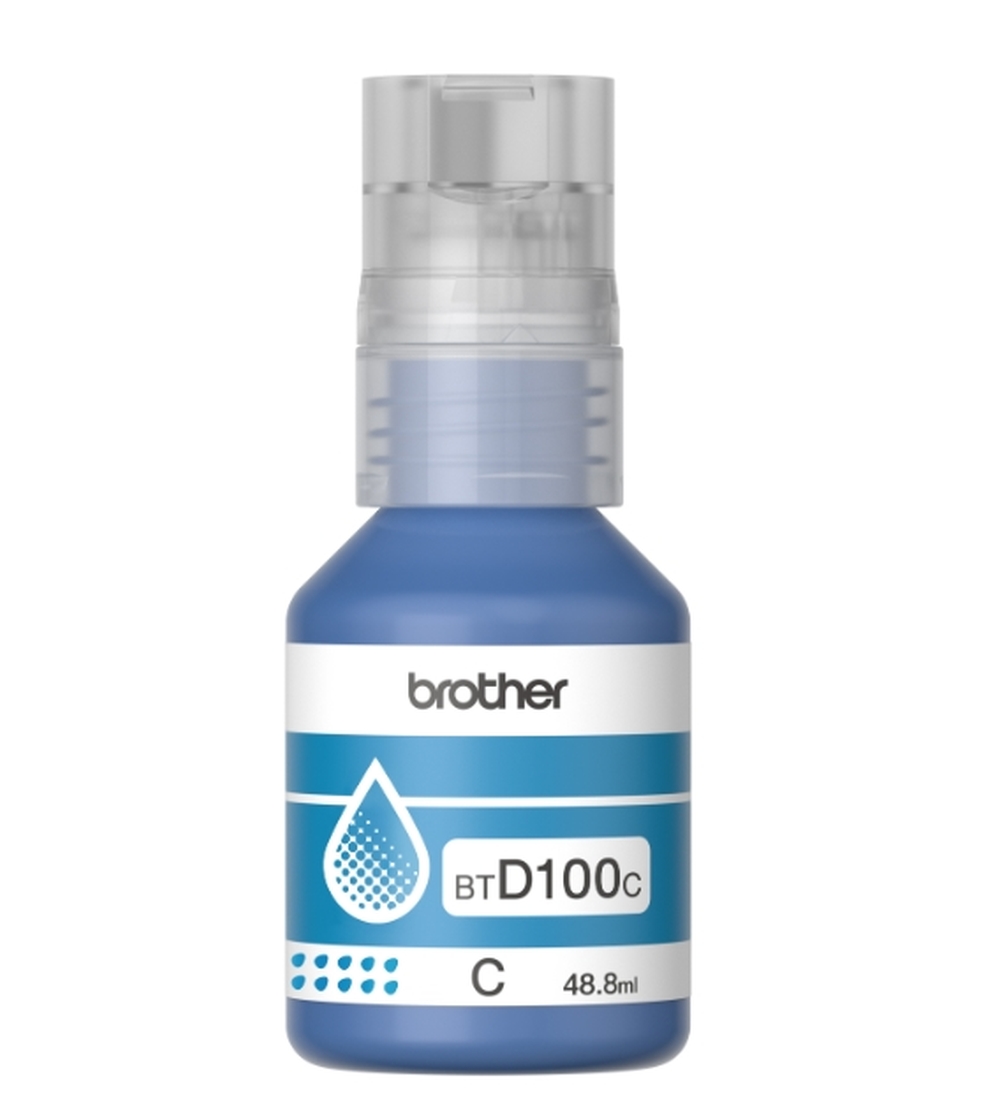 Касета с мастило Brother BT-D100C Cyan Ink Bottleна ниска цена с бърза доставка - BestPC.BG