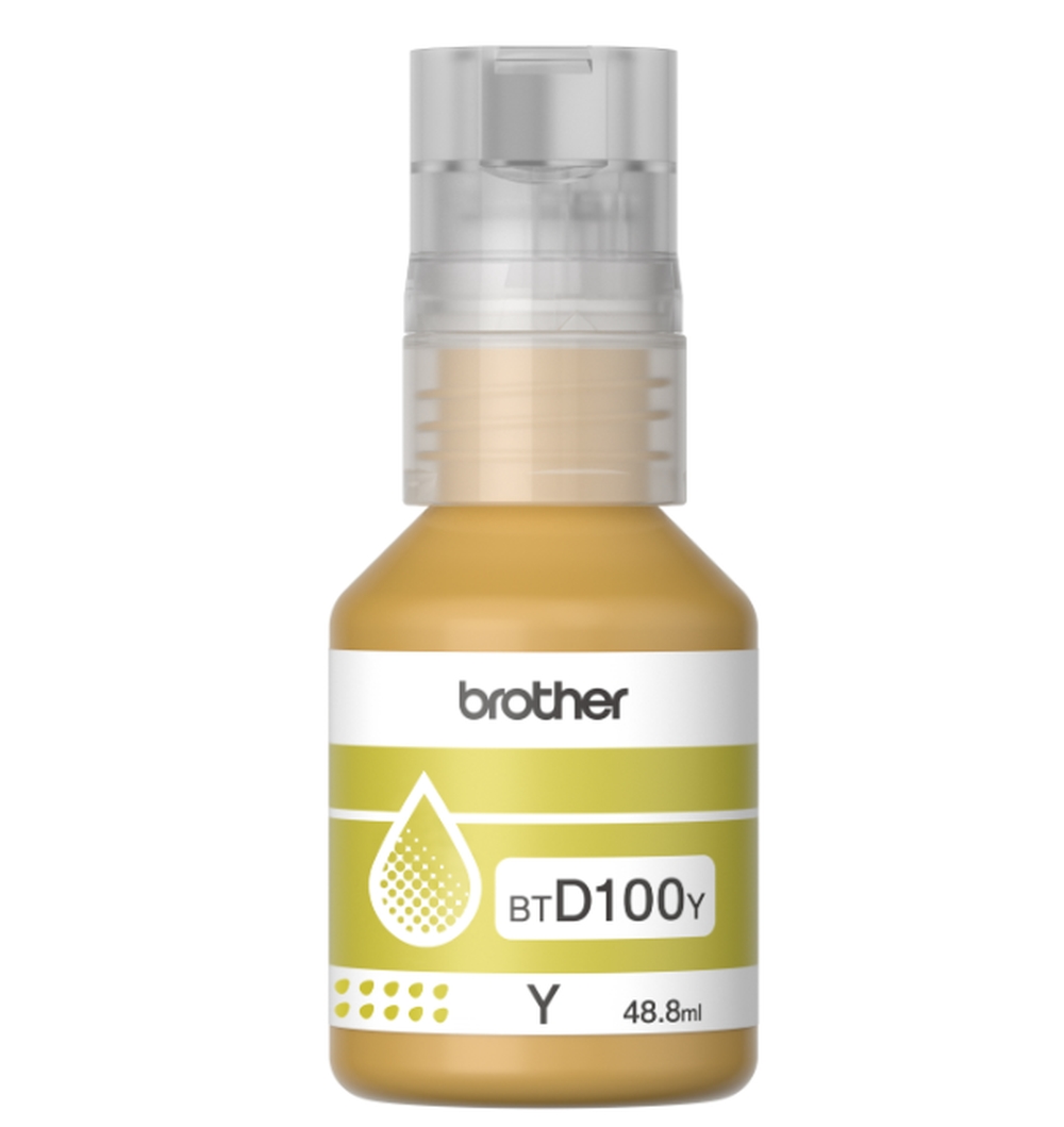 Касета с мастило Brother BT-D100Y Yellow Ink Bottleна ниска цена с бърза доставка - BestPC.BG