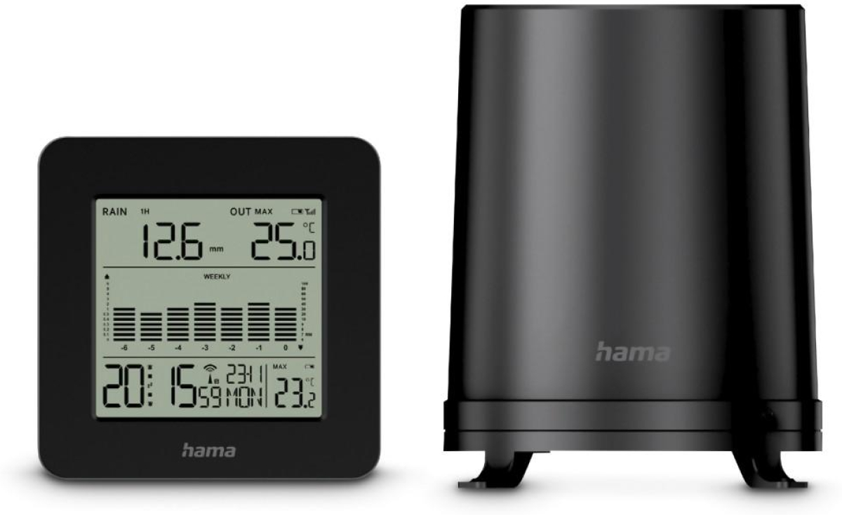 Продукт HAMA Електронна метео станция Mykonos с радио плувиометър (дъждомер)на ниска цена с бърза доставка - BestPC.BG