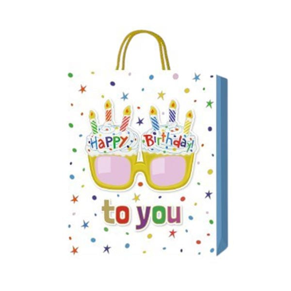 Подаръчна торбичка Happy Birthday, кексчета, 3D, 26 х 32 х 10 cmна ниска цена с бърза доставка - BestPC.BG