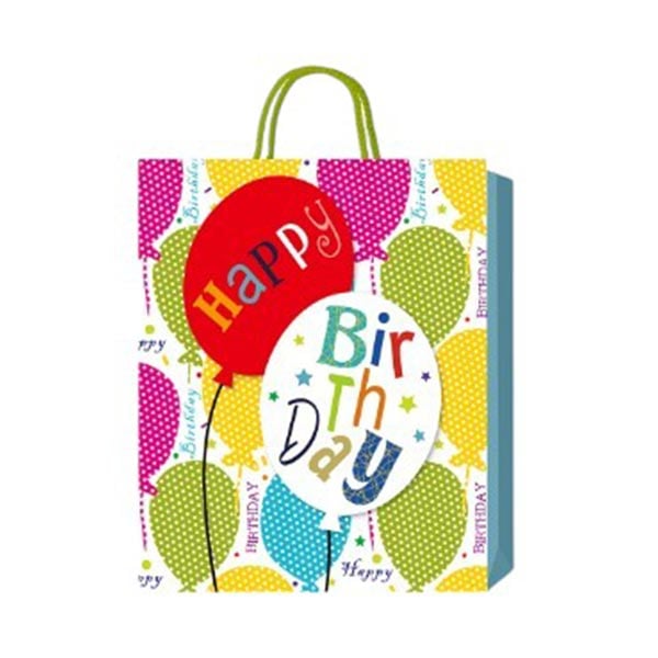 Подаръчна торбичка Happy Birthday, балони, 3D, 26 х 32 х 10 cmна ниска цена с бърза доставка - BestPC.BG