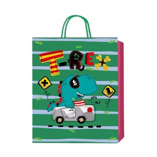 Подаръчна торбичка Динозавър, 3D, детска, 26 х 32 х 10 cm, зеленана ниска цена с бърза доставка - BestPC.BG