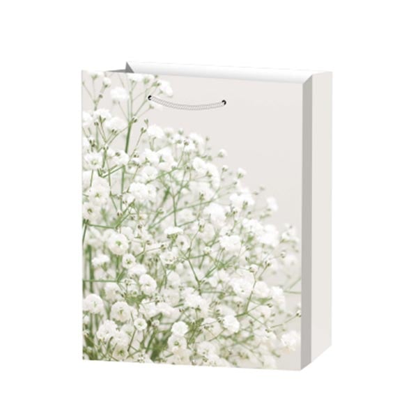 Подаръчна торбичка, цветя, 26 х 32 х 10 cm, бялана ниска цена с бърза доставка - BestPC.BG