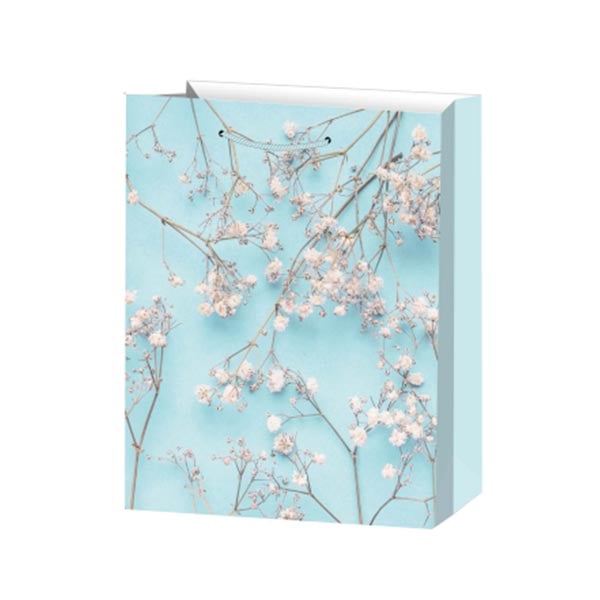 Подаръчна торбичка, цветя, 26 х 32 х 10 cm, синяна ниска цена с бърза доставка - BestPC.BG