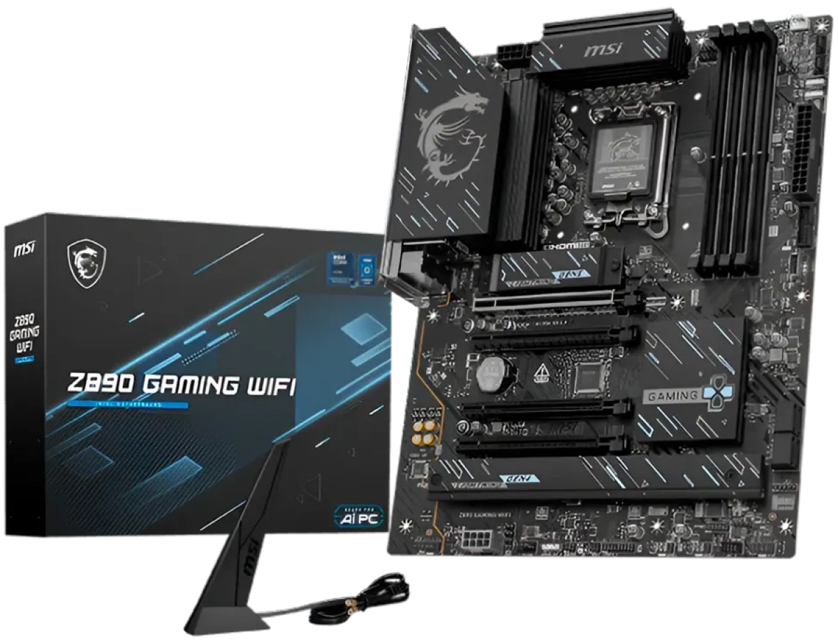Дънна платка MSI Z890 GAMING WIFI, LGA 1851, DDR5 8800 MHz, 4x PCIe x16, 3x M.2 slots, 6x USB 5Gbps A, 1x HDMI, 1x DP, 2.5Gbps LANна ниска цена с бърза доставка - BestPC.BG