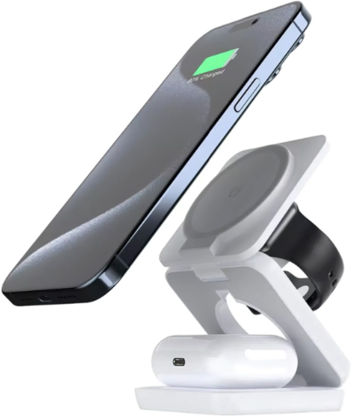 Принадлежност за смартфон Technaxx TX-316 3-в-1 сгъваема станция за бързо безжично зарежданена ниска цена с бърза доставка - BestPC.BG