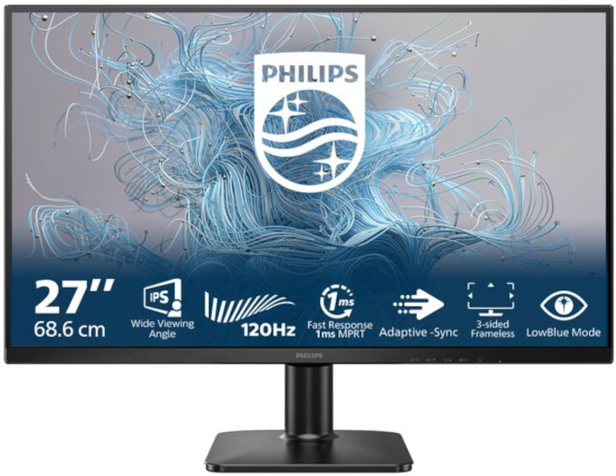 Монитор Philips 27E2N1110/00, 27\'\', IPS WLED panel, AG, 3H, FHD 1920 x1080, 16:9, 120Hz, 4ms, 300 cd/m2, VGA, HDMI, Blackна ниска цена с бърза доставка - BestPC.BG