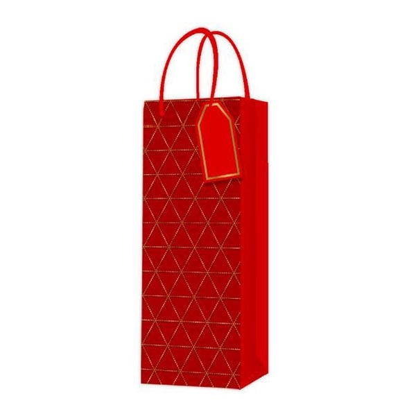 Торбичка за вино, дизайн 4, 12 х 35 х 9 cm, червенана ниска цена с бърза доставка - BestPC.BG