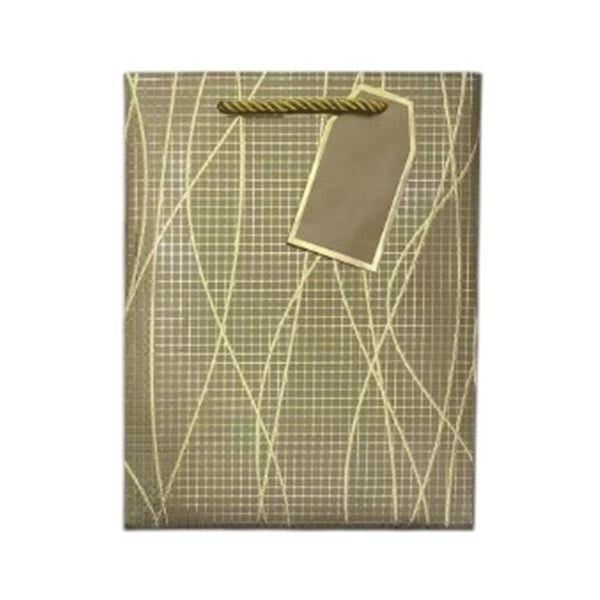 Подаръчна торбичка, вълни, 26 х 32 х 10 cm, златистана ниска цена с бърза доставка - BestPC.BG