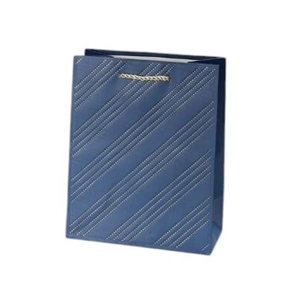 Подаръчна торбичка, имитация на шев, 18 х 23 х 10 cm, синяна ниска цена с бърза доставка - BestPC.BG