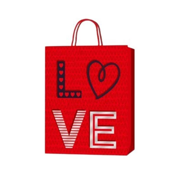 Подаръчна торбичка Love, 18 х 23 х 8 cm, червенана ниска цена с бърза доставка - BestPC.BG