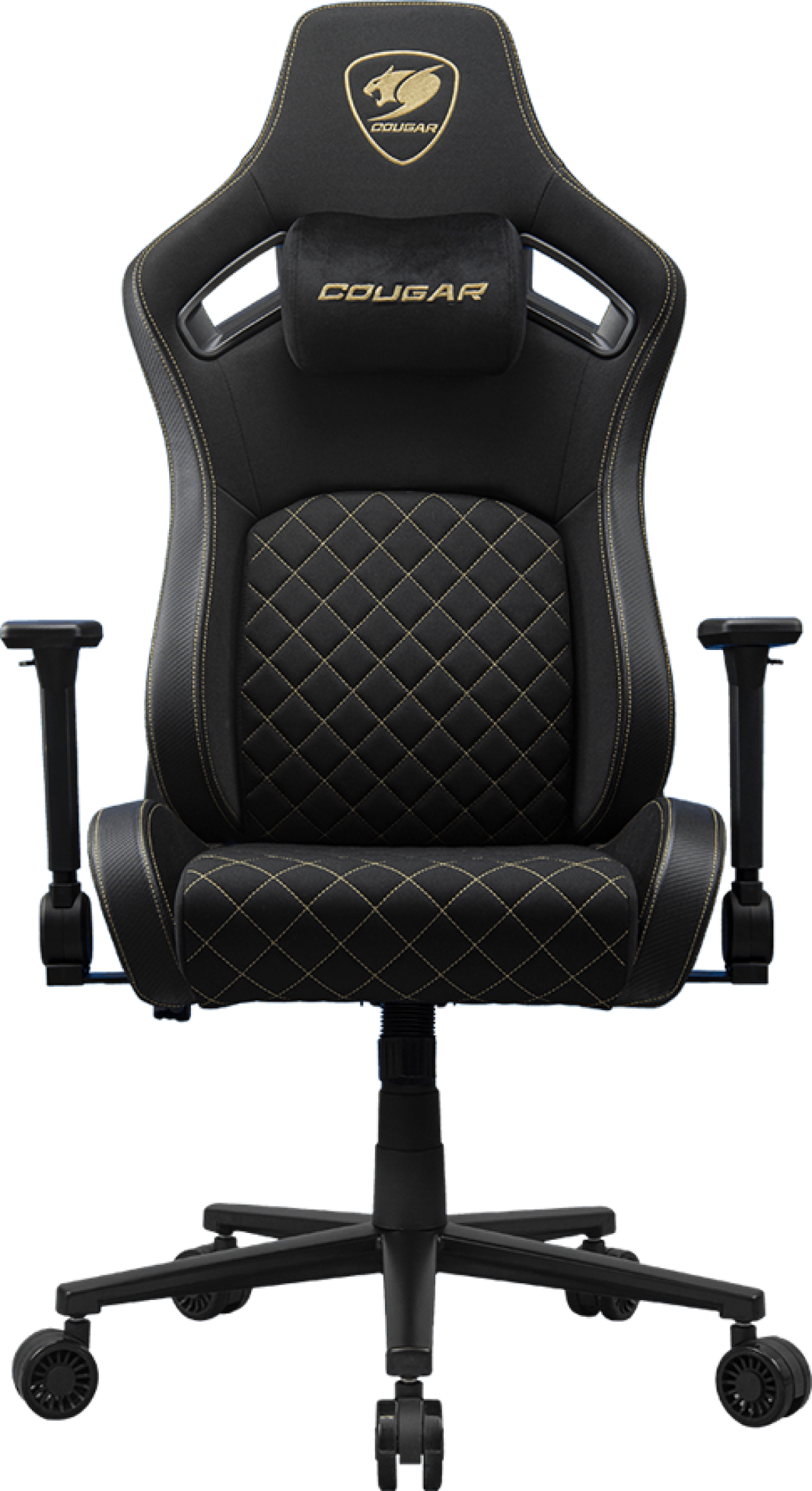 Геймърски стол COUGAR DEFENSOR Gold F Gaming chair, Black Goldна ниска цена с бърза доставка - BestPC.BG