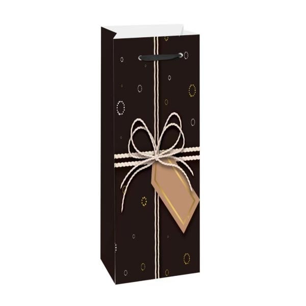 Торбичка за вино, панделка, 12 х 35 х 9 cm, чернана ниска цена с бърза доставка - BestPC.BG