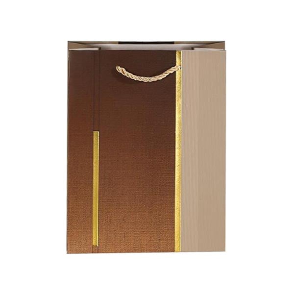 Подаръчна торбичка, 26 х 32 х 10 cm, кафява, със златиста лентана ниска цена с бърза доставка - BestPC.BG