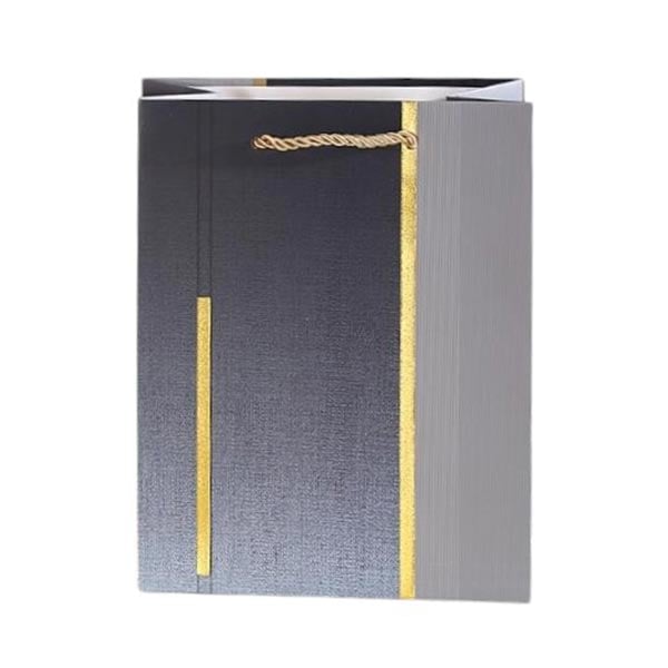 Подаръчна торбичка, 26 х 32 х 10 cm, сива, със златиста лентана ниска цена с бърза доставка - BestPC.BG