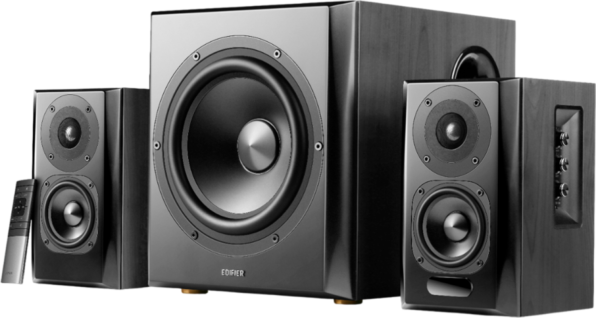 Колонки Edifier S351DB, 2.1 Audio System, 150W, Optical, Coaxial, RCA, Bluetooth 5.1, черенна ниска цена с бърза доставка - BestPC.BG