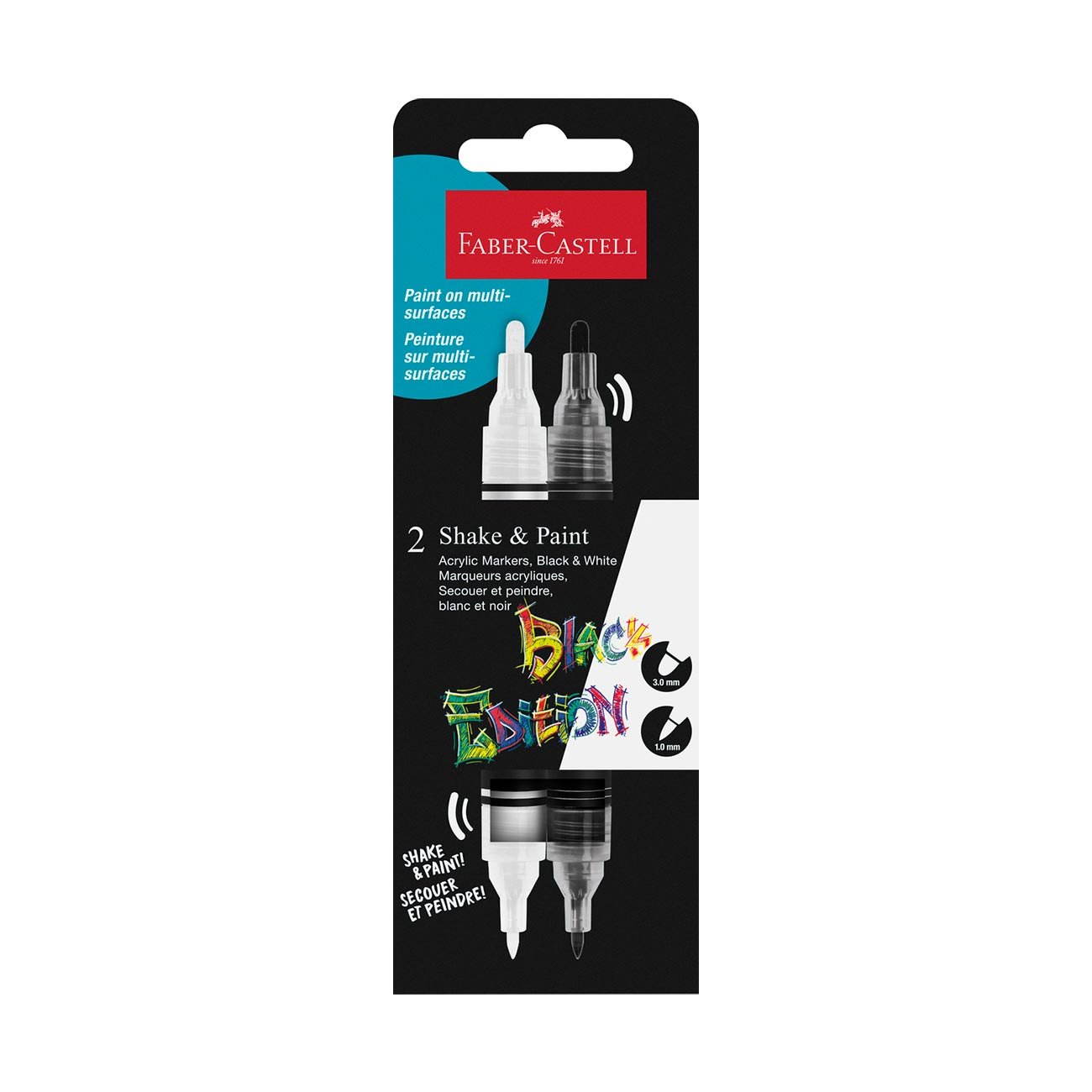 Faber-Castell Акрилен маркер Black Edition, черен и бялна ниска цена с бърза доставка - BestPC.BG