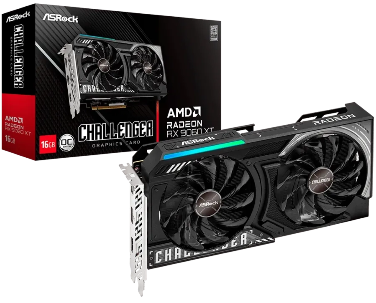 Видеокарта ASROCK AMD Radeon RX 9060 XT Challenger, 16GB GDDR6, 128-bit, HDMI 2x DPна ниска цена с бърза доставка - BestPC.BG