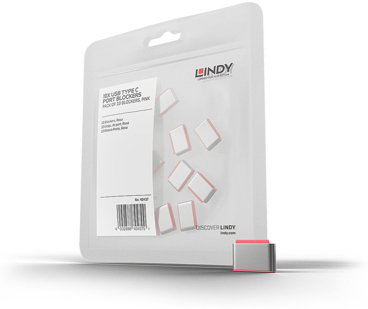 LINDY LNY-40437 :: Система за заключване на USB Type C портове, 10 порт блокера, розовина ниска цена с бърза доставка - BestPC.BG