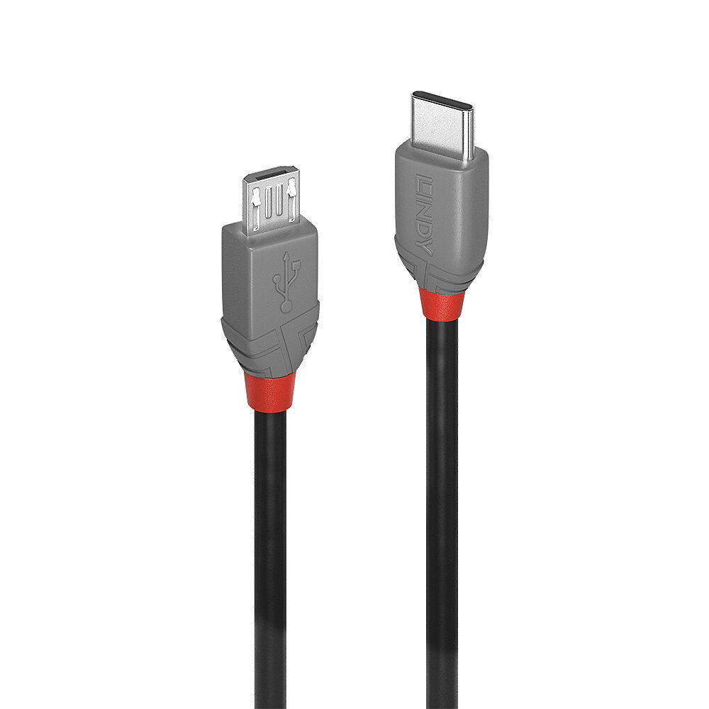LINDY LNY-36893 :: USB 2.0 кабел, Anthra Line, Type C-Micro-B, M-M, черен, 3.0 мна ниска цена с бърза доставка - BestPC.BG