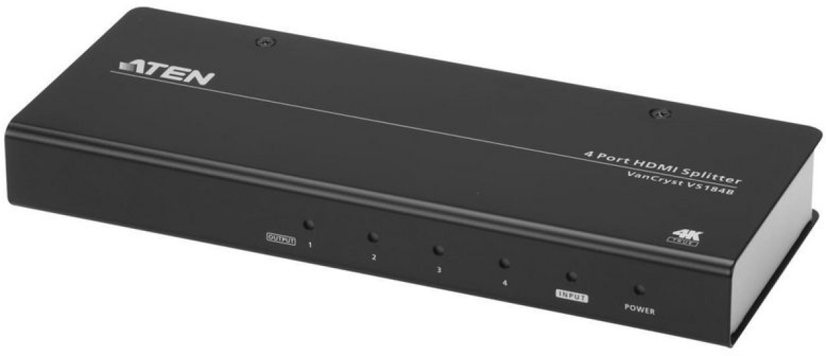 ATEN VS184B :: 4-портов True 4K HDMI сплитер, 15 м, 600MHzна ниска цена с бърза доставка - BestPC.BG