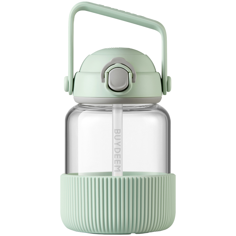 Продукт BUYDEEM Pop-Up Straw Glass Bottle 800 ml, model DG78, color Cozy Greenishна ниска цена с бърза доставка - BestPC.BG