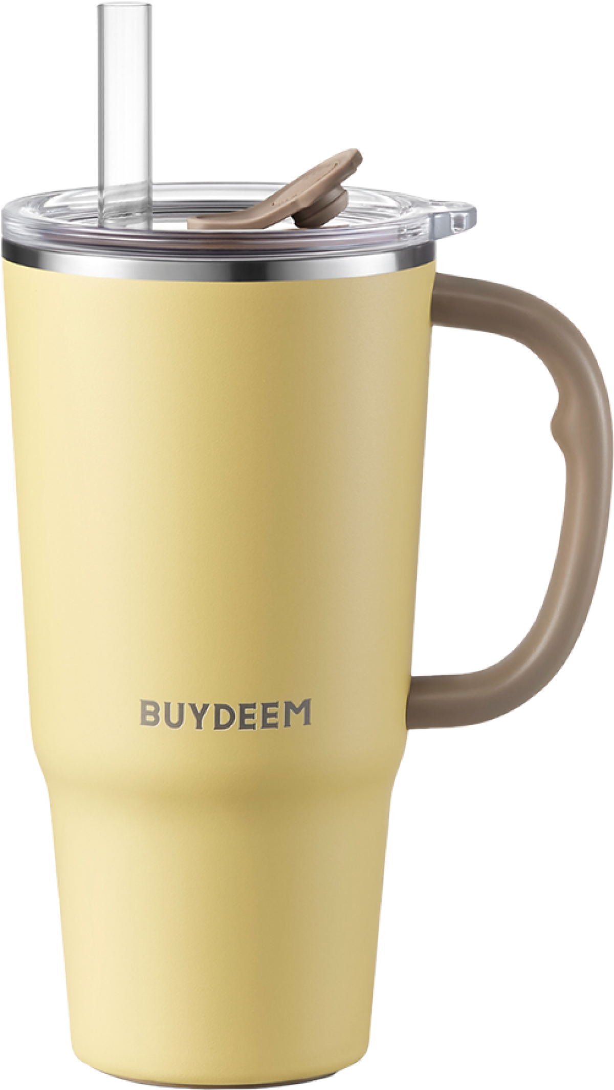 Продукт BUYDEEM Thermo Mug With Straw 700 ml, model DS57, color Mellow Yellowна ниска цена с бърза доставка - BestPC.BG