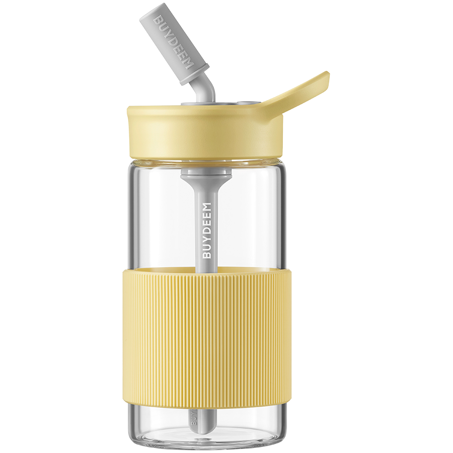 Продукт BUYDEEM Portable Glass Straw Bottle 500 ml, model CD1017, color Mellow Yellowна ниска цена с бърза доставка - BestPC.BG