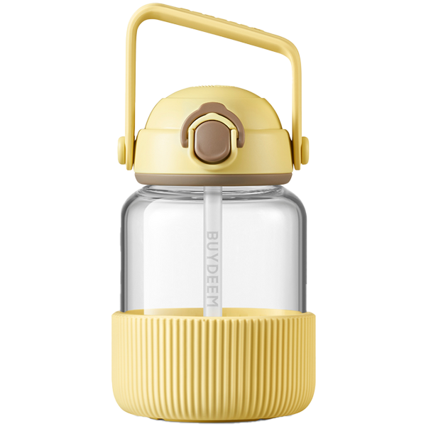 Продукт BUYDEEM Pop-Up Straw Glass Bottle 800 ml, model DG78, color Mellow Yellowна ниска цена с бърза доставка - BestPC.BG