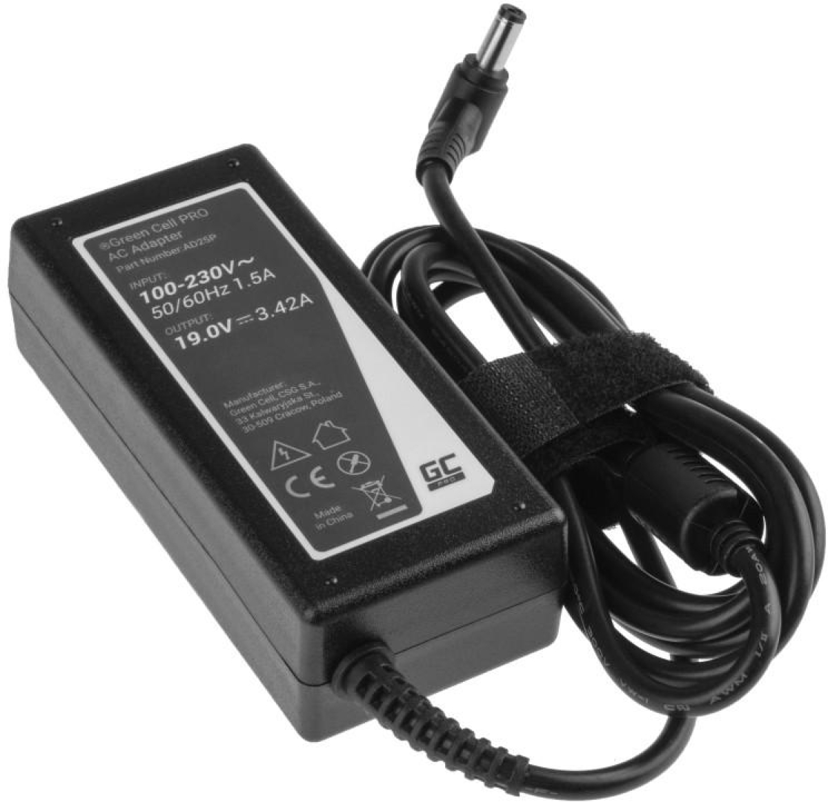 Захранване за лаптоп GREEN CELL, PRO Charger - AC Adapter 19V 3.42A 65W for Asus R510C R510L R556L X550C X550L - 5.5mm-2.5mmна ниска цена с бърза доставка - BestPC.BG