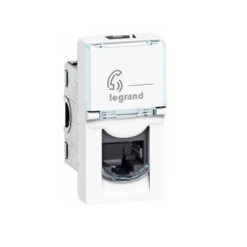 ТЕЛЕФОННА РОЗЕТКА 1 МОД. MOSAIC LEGRAND - БЯЛОна ниска цена с бърза доставка - BestPC.BG