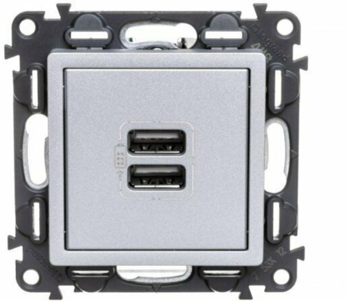ДВОЙНА USB РОЗЕТКА VALENA LIFE LEGRAND - АЛУМИНИЙна ниска цена с бърза доставка - BestPC.BG