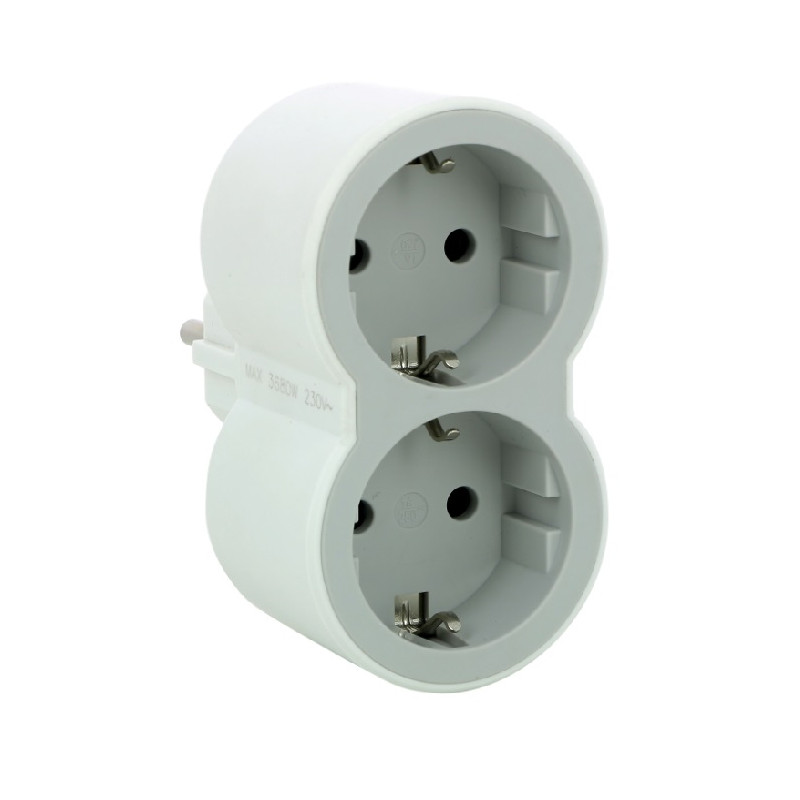 Контакт АДАПТЕР 2x ШУКО ПРАВ 694516 LEGRAND - БЯЛ/СИВна ниска цена с бърза доставка - BestPC.BG