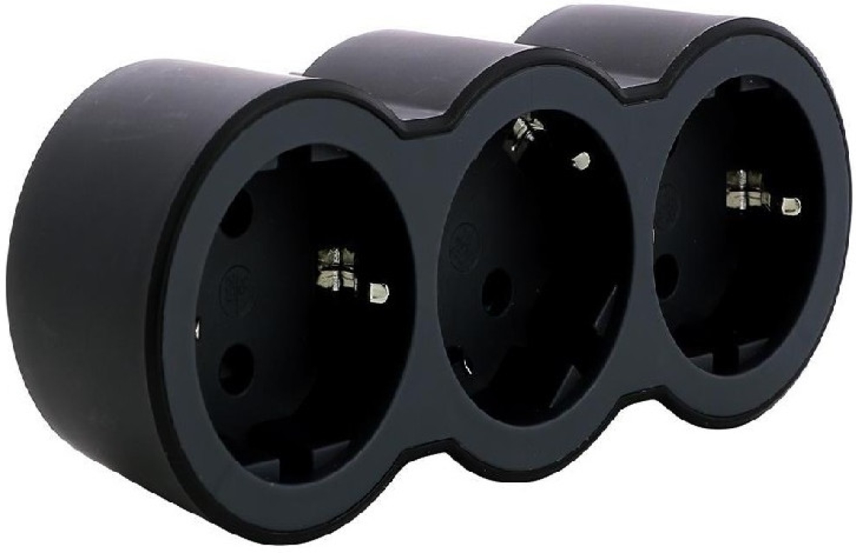 Контакт АДАПТЕР 3х ШУКО ПРАВ LEGRAND - ЧЕРНО/СИВна ниска цена с бърза доставка - BestPC.BG