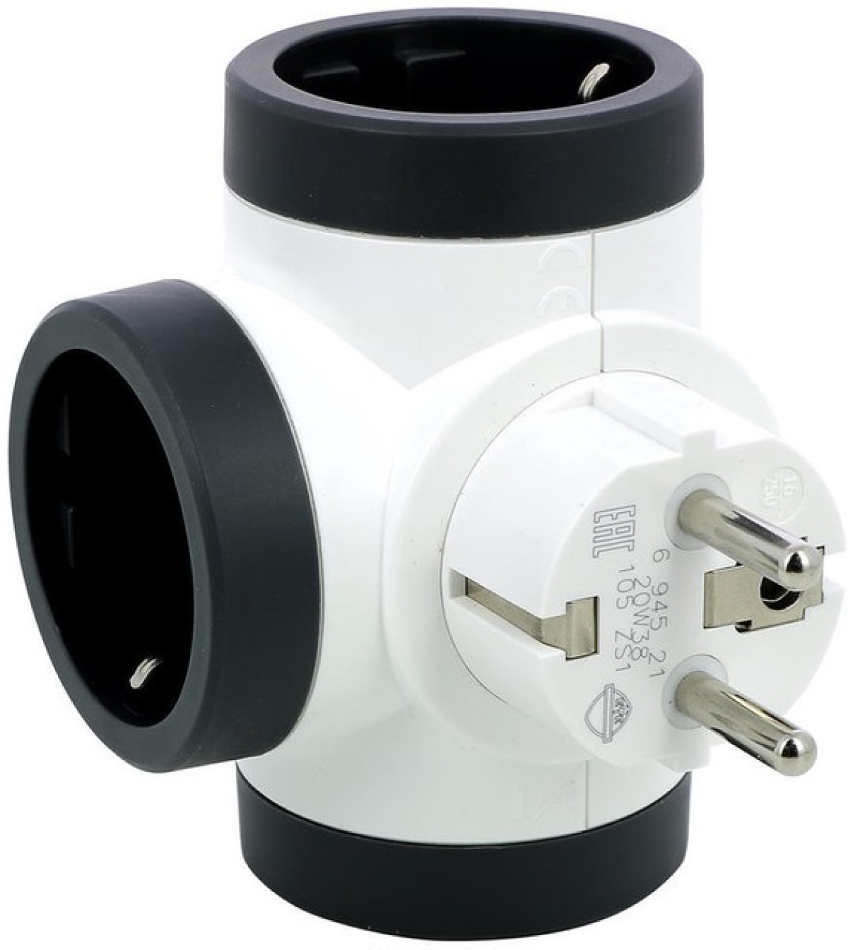 Контакт АДАПТЕР 3х ШУКО Т-ОБРАЗЕН ВЪРТЯЩ СЕ LEGRAND - БЯЛ СИВна ниска цена с бърза доставка - BestPC.BG