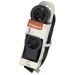 Контакт РАЗКЛОНИТЕЛ 3х ШУКО С КАБЕЛ 3м LEGRAND - ЧЕРНО/СИВна ниска цена с бърза доставка - BestPC.BG